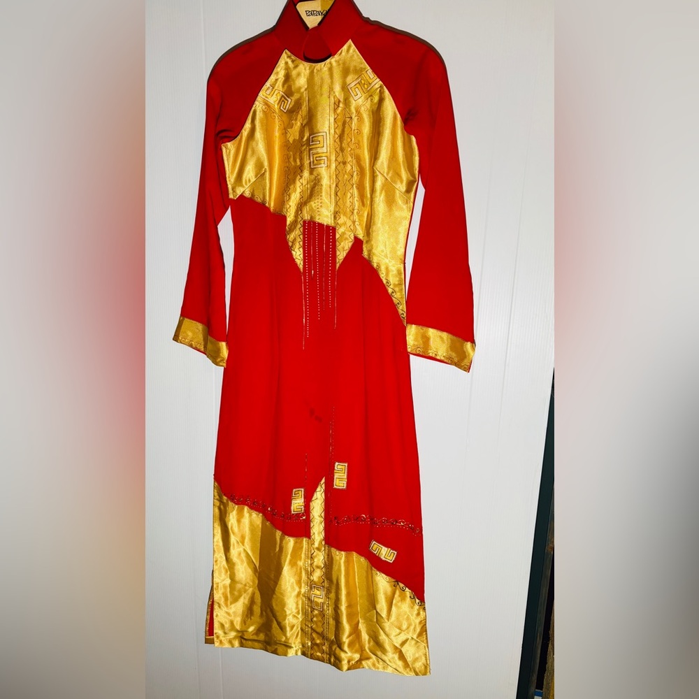 Handmade Red and Gold Women's Dress custom